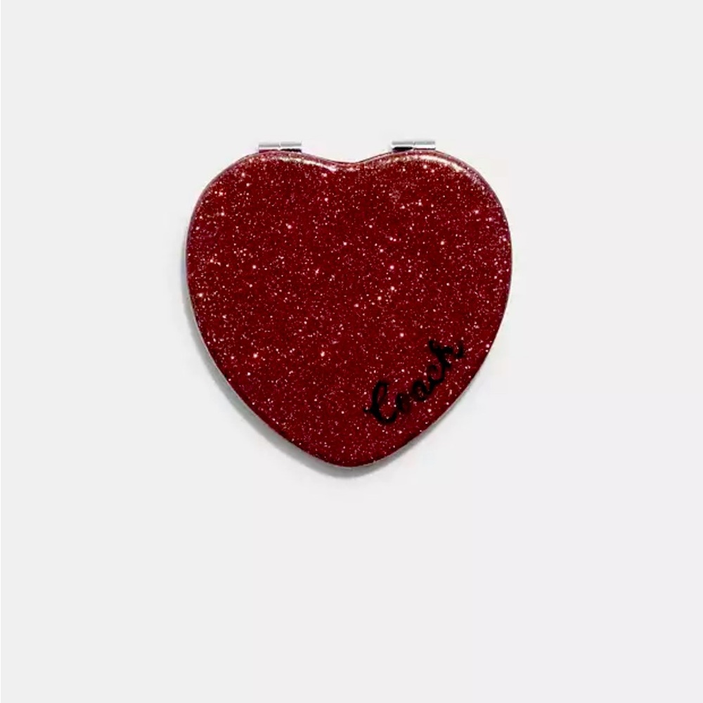 Coach Glitter Heart Compact,NWT!